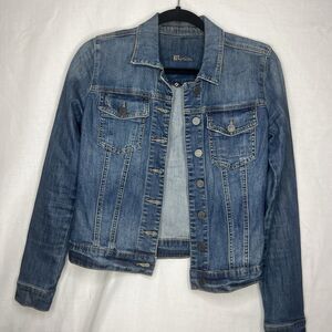 KUT From The Cloth Womens Denim Jacket Size Medium Distressed Trucker VGC